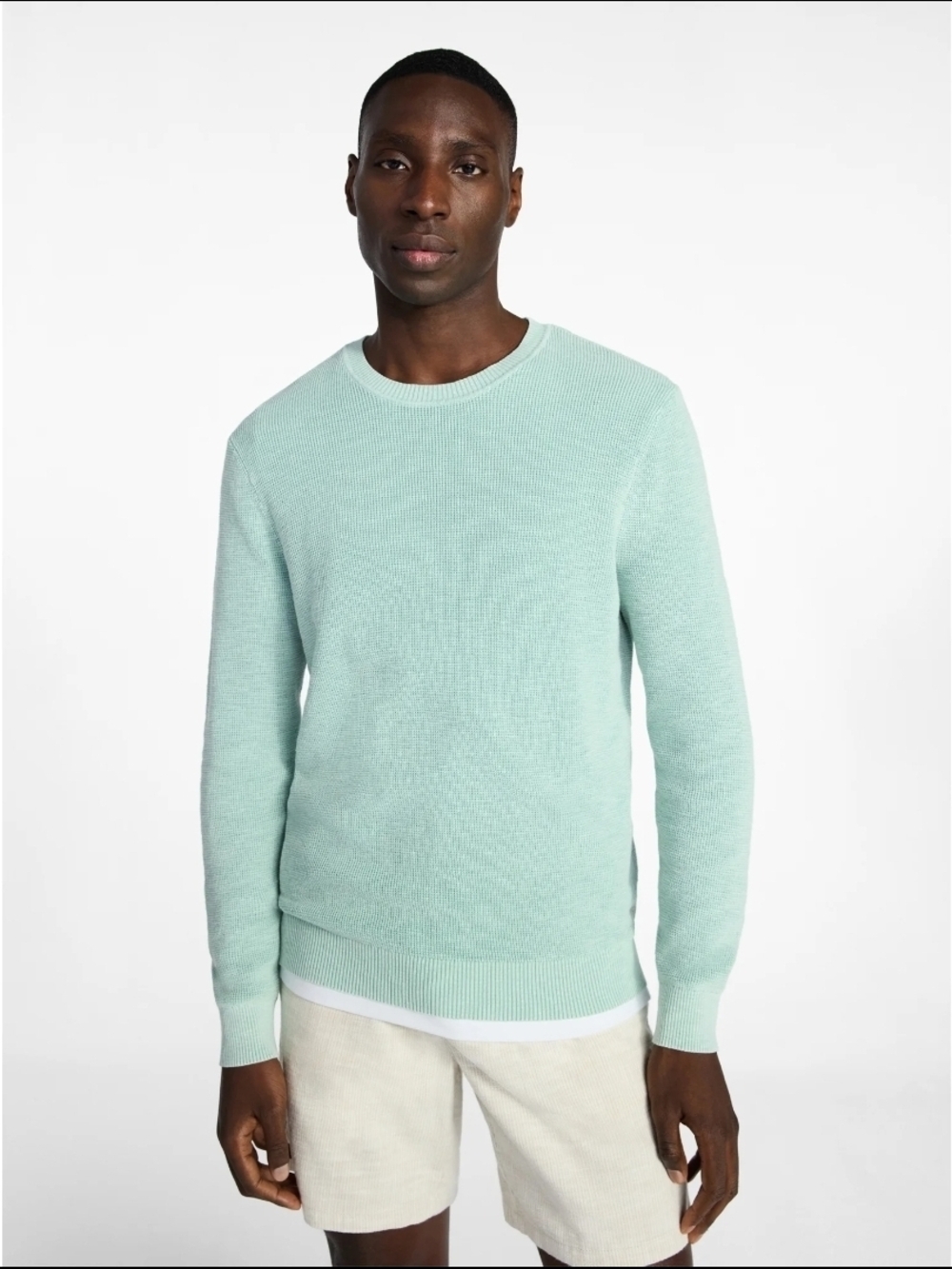 George Men's  Cotton Slub Sweater with Long Sleeves, Size 2XL